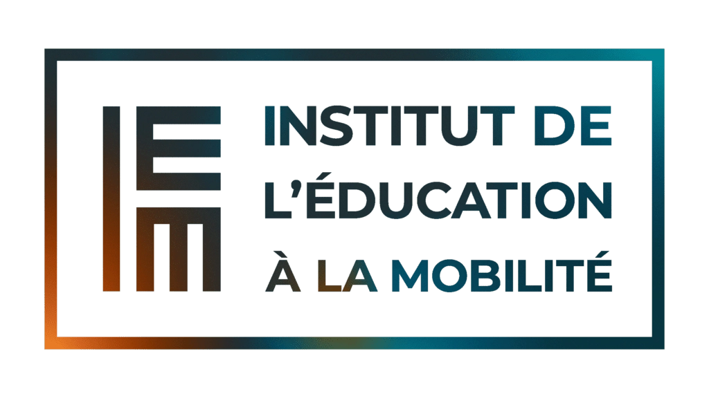 Logo de l'Institut de l'éducation à la mobilité avec un cadre rectangulaire et des lettres stylisées.